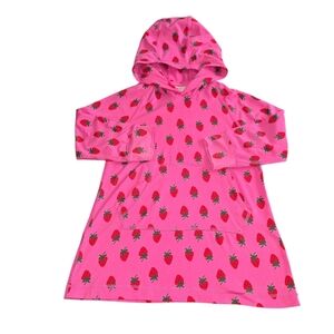 Hanna Andersson Pink Strawberry Hooded Dress UV Sunblock 3T